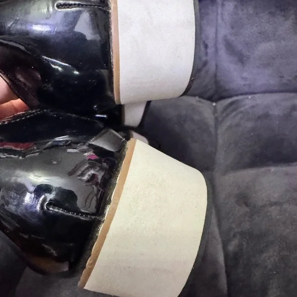 Apt 9 Black Platform Lace Up Faux Patent Leather Shoes 8.5 - Picture 5 of 12